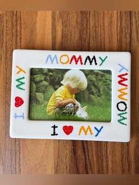 Vtg 90’s I Love My Mommy Ceramic Picture Frame 4x6 Photo Crayon Style Letters